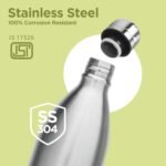 Milton insulated water bottle, Stainless Steel Double Walled Vacuum for 24 Hours Hot and Cold with Cover, Leakproof, BPA Free, Thermosteel Duo DLX 1500 (51 oz) Silver - Image 4