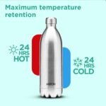 Milton insulated water bottle, Stainless Steel Double Walled Vacuum for 24 Hours Hot and Cold with Cover, Leakproof, BPA Free, Thermosteel Duo DLX 1500 (51 oz) Silver - Image 5