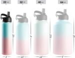 Stainless Steel Insulated Water Bottle and Travel Mug for Hot and Cold Beverages, Wide Mouth, Double Wall Insulated Hydration Sports Water Bottle for Hiking, Biking, Outdoor, 22 OZ BPA Free - Image 5