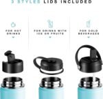 Stainless Steel Insulated Water Bottle and Travel Mug for Hot and Cold Beverages, Wide Mouth, Double Wall Insulated Hydration Sports Water Bottle for Hiking, Biking, Outdoor, 22 OZ BPA Free - Image 7