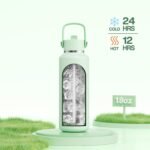 POWCAN 18 oz Insulated Water Bottle: Leakproof, Cup Holder Friendly, Standard Mouth, Top Handle, Stainless Steel Water Bottle for Women, Student, Teacher, Nurse, Commuter, Gift for Girl (Mint Dew) - Image 3