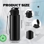 Mifoci 20 Pieces Water Bottle Bulk 17 oz Plastic Water Bottles Bulk Gym Sports Adults Reusable Large Bottles with Leak Proof Flip Top for Party Outdoor(Regular Style,Solid Black) - Image 3