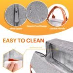 Lunch Bag for Women & Men Adult Insulated Lunch Box, Small Leakproof Cooler Food Lunch Containers Reusable High Capacity Lunch Tote Bags for Work, Travel, Outdoor (Grey) - Image 5