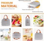 Lunch Bag for Women & Men Adult Insulated Lunch Box, Small Leakproof Cooler Food Lunch Containers Reusable High Capacity Lunch Tote Bags for Work, Travel, Outdoor (Grey) - Image 6