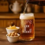 Monogram Beer Glasses for Men (A-Z) 16 oz - Beer Gifts for Men Brother Son Dad Neighbor - Unique Gifts for Him - Personalized Drinking Gift Beer Glass Mugs - Engraved Beer Can Glass (E) - Image 5