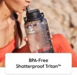 Takeya Tritan 64 oz Motivational Water Bottle with Straw Lid - Durable, BPA-Free - With Time Marker - Leakproof & Non-Slip Bumper - Pistachio Green - Image 6