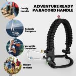 Insulated Water Bottle 32 oz, Triple Wall Vacuum Stainless Steel (Cold for 48 Hrs), Leak Proof & Non-BPA, Modern Water Flask Jug with Paracord Handle & Straw Spout Lids, Magic Black - Image 4
