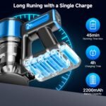 Cordless Vacuum Cleaner for Home, 8-in-1 Lightweight Stick Vacuum with 45Mins Runtime, Powerful Suction, Anti-Tangle, Rechargeable Cordless Vacuum for Hardwood Floor Carpet Pet Hair, N502 - Image 4