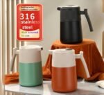 high-end black SUS316 Safe edible materials teapot, 64oz large capacity, Can display temperature, vacuum insulation, suitable for hot water, tea, coffee, drinks, ice cubes, etc. - Image 3