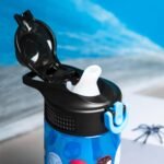 Zak Designs Marvel Spider-Man Sage Water Bottle For School or Travel, 16oz Durable Plastic Water Bottle With Straw, Handle, and Leak-Proof, Pop-Up Spout Cover (Spidey and His Amazing Friends) - Image 3