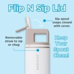 GROSCHE Alpine Flip n' Sip 20 oz Insulated Water Bottle - Stainless Steel, Leakproof Flask with Straw - Perfect for Gym, Travel & Outdoor Use - Keeps Water Cold up to 60 hrs - Cream White - Image 3