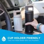 GROSCHE Alpine Flip n' Sip 20 oz Insulated Water Bottle - Stainless Steel, Leakproof Flask with Straw - Perfect for Gym, Travel & Outdoor Use - Keeps Water Cold up to 60 hrs - Cream White - Image 4