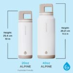 GROSCHE Alpine Flip n' Sip 20 oz Insulated Water Bottle - Stainless Steel, Leakproof Flask with Straw - Perfect for Gym, Travel & Outdoor Use - Keeps Water Cold up to 60 hrs - Cream White - Image 7