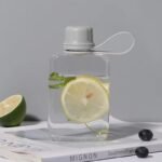 Flat Water Bottle Travel Flask Portable 8.2 oz BPA Free Tritan Square Small Water Bottles Leakproof Slim Water Bottle for Purse Travel Pocket Sports Fitness (Grey, 8.2 OZ) - Image 3