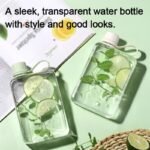 Flat Water Bottle Travel Flask Portable 8.2 oz BPA Free Tritan Square Small Water Bottles Leakproof Slim Water Bottle for Purse Travel Pocket Sports Fitness (Grey, 8.2 OZ) - Image 4