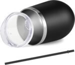 VEGOND Wine Tumblers Bulk 6 Pack, 12oz Stainless Steel Stemless Wine Glass with Lids and Straws, Double Wall Vacuum Insulated Tumbler Cup, Coffee Mug for Cold Hot Drinks - Image 4