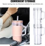 24oz Glass Cups with Lids and Straws - Glass Tumbler cup with bamboo lids and straw iced coffee cup - Image 7