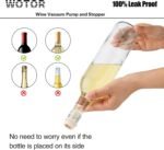 WOTOR Wine Saver Vacuum Pump with 20 Stoppers, Wine Stopper & Preserver, Reusable Bottle Sealer Keeps Fresh, Ideal Accessories Gift, Flat Handle (Cream) - Image 5