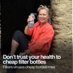 Small Filtered Water Bottle (18.5oz/55cl) Value Bundle with Three Filters, Nanofiltration Water Bottle with Filter for Travel, BPA-Free Bioplastic. Green - Image 3