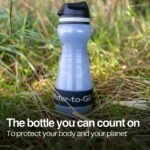 Small Filtered Water Bottle (18.5oz/55cl) Value Bundle with Three Filters, Nanofiltration Water Bottle with Filter for Travel, BPA-Free Bioplastic. Green - Image 4