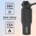 Coldest Sports Water Bottle - 3 in 1 Lids (Chug, Straw, Handle) - Insulated Stainless Steel Tumbler with Handle - Vacuum Water Flask Cup, Valentines Gifts for Him Her (36 oz, The American) - Image 3