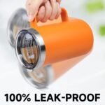 22oz Insulated Coffee Mug with Handle & Leak-Proof Lid - Double Wall Stainless Steel Travel Tumbler for Commute/Office/Home, Purple, 1 Pack - Image 3