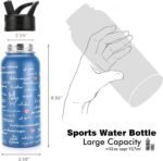 32oz Insulated Water Bottle Stainless Steel, Leak Proof Water Bottle with 2 Starws, 2 Lids and 1 Cleaning Brush (Love Letter, 32 Ounces) - Image 4