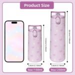 5oz Small Water Bottle with Straw, Gym Water Bottle with 3D Printed Pattern, Insulated Bottle for Hot&cold Drinks,360°leak-Proof for Student, Girl, School, Sports,Travel-Bow - Image 3