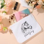 Sieral 3 Pcs Valentines Horse Gifts for Women Girls Horse Wine Tumbler Gift Set 12 oz Stainless Steel Tumbler Cup with Lid Cosmetic Bag Keychain for Birthday Themed Animal Lovers Trainer - Image 5