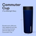 Corkcicle Commuter Cup Travel Mug - Insulated Coffee Mug with Lid - Keeps Drinks Cold 18 Hours - 360° Spill-Proof Sip Lid - Holiday Gift - Great for Gifting Warmth - 17 oz - Midnight Navy - Image 3