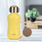 YOHKOH Mini Insulated Water Bottle With Bamboo Lid - 8.8oz Small Vacuum Insulated Water Bottle for Women Kids, 12 Hrs Hot & 24 Hrs Cold Stainless Steel Thermos Leak-Proof BPA-Free (8.8oz,Yellow) - Image 5