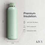KIVY 32oz Stainless Steel Insulated Water Bottle - Leak Proof, Keeps Cold Up to 24 Hours, Hot Up to 18 Hours - 1 Liter Capacity, Premium Insulation, Leakproof Lid - Image 4
