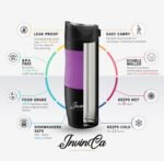 INVINCEA 16 oz Thermal Tumbler, Stainless Steel Vacuum Insulated Coffee Travel Mug, Double Wall Reusable To Go Cup, Spill Proof Twist on, BPA-Free, Leak-Proof Lid For Hot & Cold Beverages - Image 3