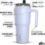 Hydrapeak Roadster 40oz Stainless Steel Tumbler Double Wall Vacuum Insulated Water Bottle With Handle And 2 in 1 Straw Lid (Ice) - Image 3