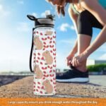 senya Cute Capybara Strawberry Sport Water Bottle with Straw Tritan Clear Bottle for Outdoor Gym Travel - Image 4