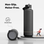 POWCAN 24 oz Stainless Steel Slim Water Bottle: Sweatproof, Flex Cap, Lightweight, Standard Mouth, Top Handle, Vacuum Insulated Flask with straw for Office, Home, Commute, Workouts, Boy (Stone Gray) - Image 7