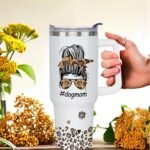 Dog Mom Gifts for Women, 40 oz Dog Mom Cup Tumbler with Handle Lid and Straw - Image 3