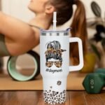 Dog Mom Gifts for Women, 40 oz Dog Mom Cup Tumbler with Handle Lid and Straw - Image 4