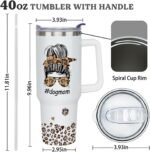 Dog Mom Gifts for Women, 40 oz Dog Mom Cup Tumbler with Handle Lid and Straw - Image 6