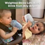 haakaa Weighted Straw Sippy Cup for 6+ Month Old, Silicone Baby Straw Cup Toddler Water Bottle with Straw Brush, 8oz/250ml, Grey - Image 4
