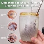 haakaa Weighted Straw Sippy Cup for 6+ Month Old, Silicone Baby Straw Cup Toddler Water Bottle with Straw Brush, 8oz/250ml, Grey - Image 5