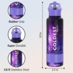Coldest Insulated Water Bottle with Straw Lid - Stainless Steel Metal Insulated Bottle for Men & Women (Astro Purple, 40 oz) - Image 4