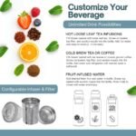 Farasi Tea Infuser Bottle for Loose Leaf Tea Insulated Stainless Steel Water Bottle Tumbler - Coffee, Fruit, Portable Infuser Bottle - Leakproof Built In Handle White Floral 24 oz - Image 5