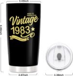 Happy 43th Birthday Tumblers Gifts for Men Women, Back in 1983 Stainless Steel Tumblers Gifts, 1983 43 Years Old Birthday Gift For Wife Husband Mom Dad - Image 3