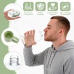 3 Pack Portable Flat Water Bottle, 17 oz BPA Free Slim Drinking Bottle, Plastic Travel Water Bottle for Outdoor Sports, Camping, Fitness, Fits Purse Bag Pocket (Pink, Green, Blue) - Image 5