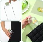 3 Pack Portable Flat Water Bottle, 17 oz BPA Free Slim Drinking Bottle, Plastic Travel Water Bottle for Outdoor Sports, Camping, Fitness, Fits Purse Bag Pocket (Pink, Green, Blue) - Image 6