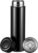 17oz Stainless Steel Water Bottles, Slim Water Bottle, Thermo Water Bottle, Insulated Water Bottle Keep Hot for 12 Hrs, Cold for 24 Hrs for Coffee, Drinks(Black) - Image 2