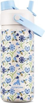 18 oz Kids Water Bottle for School: Spill-Resistant, Insulated 24H Cold Cup with 2-in-1 Straw Spout Lid, BPA-Free, Backpack Friendly, Durable, Cute Birthday Gift for Daughter, Girls (Buzzin' Blues) - Image 2