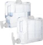 2 PCS 1 Gallon Refrigerator Water Dispenser for Fridge Plastic Drink Dispenser Water Container with Spigot & Screw Cap Reusable Plastic Beverage Dispenser Water Jug with Spout for Juice - Image 2