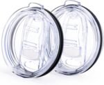 2 Pack 20 oz Tumbler Lids,Replacement Spill Proof Splash Resistant Slider Mug Toppe for Yeti Ramble and More Coffee Mugs,Straw Friendly - Image 2